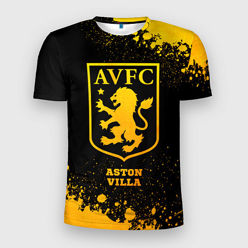 Мужская спорт-футболка Aston Villa - gold gradient / 3D-принт – фото 1