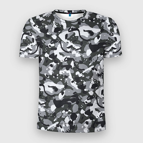 Мужская спорт-футболка Серый пиксельный камуфляж / 3D-принт – фото 1