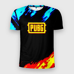 Мужская спорт-футболка PUBG краски огонь и лёд