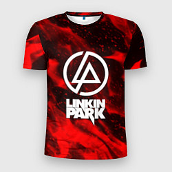 Мужская спорт-футболка Linkin park красный огонь