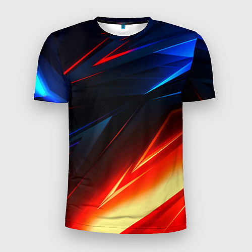 Мужская спорт-футболка Geometry stripes neon steel / 3D-принт – фото 1