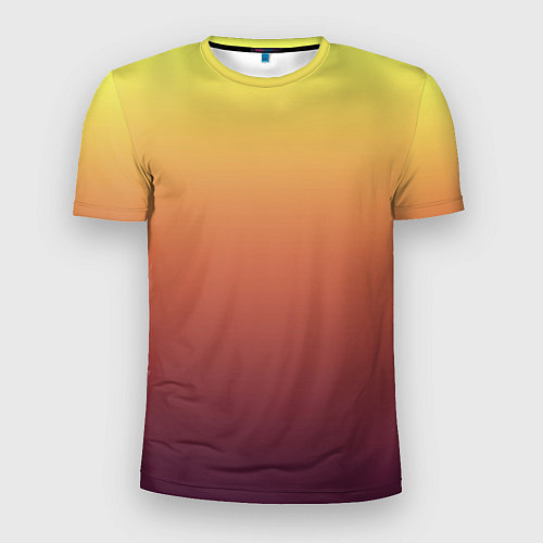 Мужская спорт-футболка Градиент приглушённый жёлто-бордовый / 3D-принт – фото 1