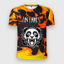 Футболка спортивная мужская In Flames рок панда и огонь, цвет: 3D-принт