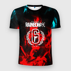 Мужская спорт-футболка Rainbow six огненный стиль