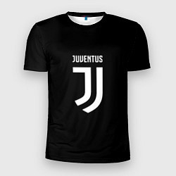 Футболка спортивная мужская Juventus sport fc белое лого, цвет: 3D-принт