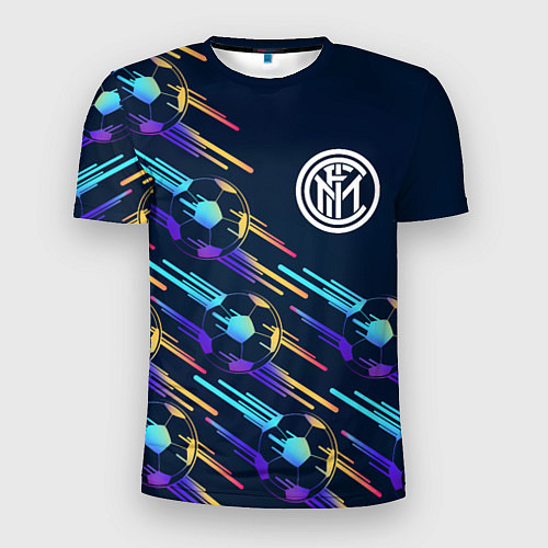 Мужская спорт-футболка Inter градиентные мячи / 3D-принт – фото 1