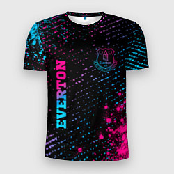 Мужская спорт-футболка Everton - neon gradient вертикально