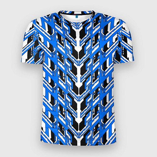 Мужская спорт-футболка Синяя техно броня / 3D-принт – фото 1