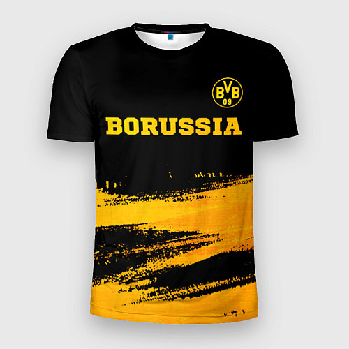 Мужская спорт-футболка Borussia - gold gradient посередине / 3D-принт – фото 1