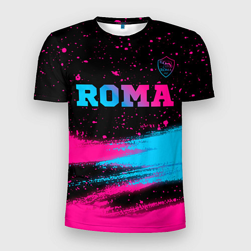 Мужская спорт-футболка Roma - neon gradient посередине / 3D-принт – фото 1