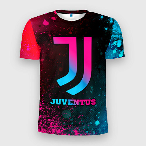 Мужская спорт-футболка Juventus - neon gradient / 3D-принт – фото 1