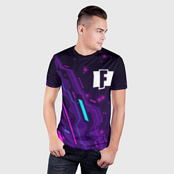Футболка спортивная мужская Fortnite neon gaming, цвет: 3D-принт — фото 2