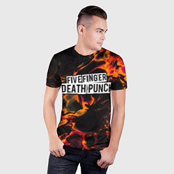 Футболка спортивная мужская Five Finger Death Punch red lava, цвет: 3D-принт — фото 2
