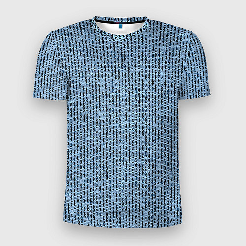 Мужская спорт-футболка Голубой с чёрным мелкая мозаика / 3D-принт – фото 1