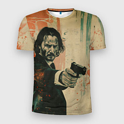 Мужская спорт-футболка Джон Уик с пистолетом