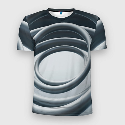 Мужская спорт-футболка Серые кольца / 3D-принт – фото 1