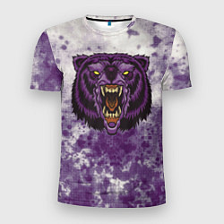 Футболка спортивная мужская Фиолетовый медведь голова, цвет: 3D-принт