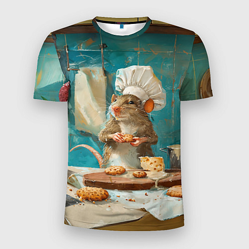 Мужская спорт-футболка Крыса шеф повар на кухне / 3D-принт – фото 1