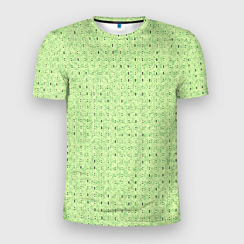 Мужская спорт-футболка Салатовый паттерн в мелкую полосочку / 3D-принт – фото 1