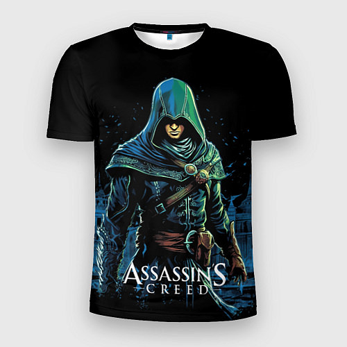 Мужская спорт-футболка Assassins creed персонаж нарисован на черном / 3D-принт – фото 1