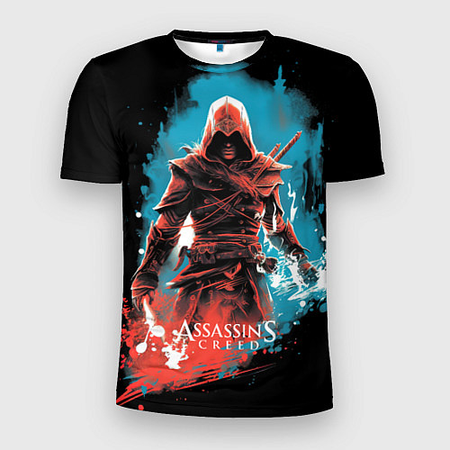 Мужская спорт-футболка Assassins creed фон абстрактный / 3D-принт – фото 1