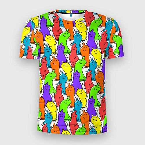 Мужская спорт-футболка Весёлые цветные презервативы / 3D-принт – фото 1