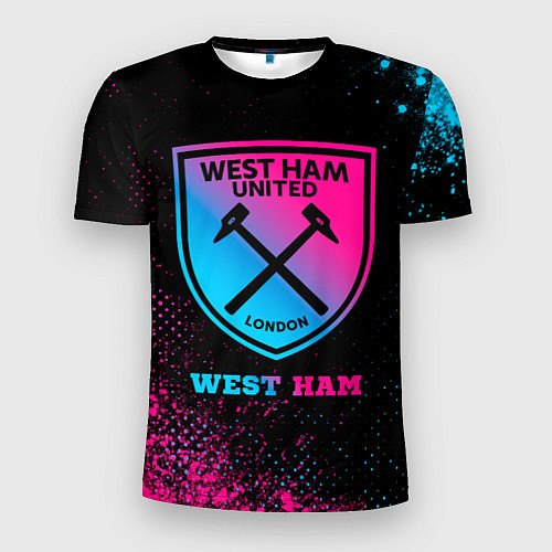 Мужская спорт-футболка West Ham - neon gradient / 3D-принт – фото 1