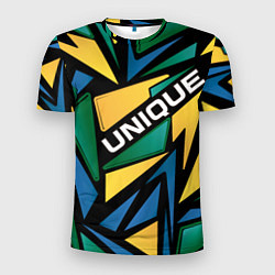 Мужская спорт-футболка Разноцветный геометрический узор - уникальный