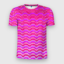 Мужская спорт-футболка Розовые линии и белые полосы