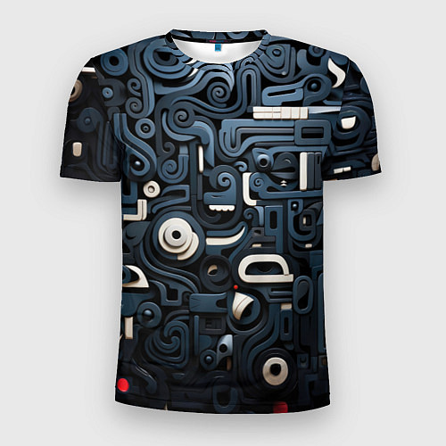 Мужская спорт-футболка Паттерн-узор из толстых линий / 3D-принт – фото 1
