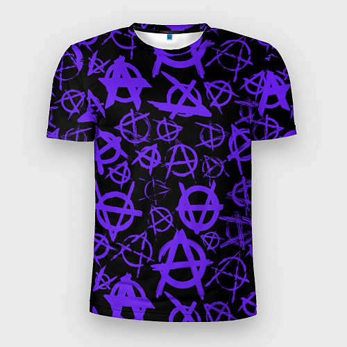 Мужская спорт-футболка Узор анархия фиолетовый / 3D-принт – фото 1