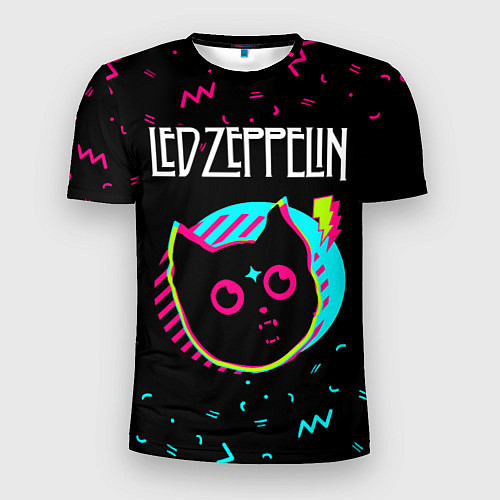 Мужская спорт-футболка Led Zeppelin - rock star cat / 3D-принт – фото 1