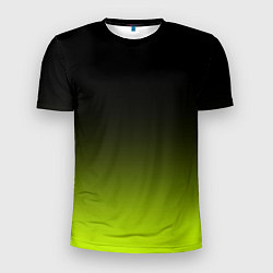 Футболка спортивная мужская Чёрно-салатовый градиент, цвет: 3D-принт
