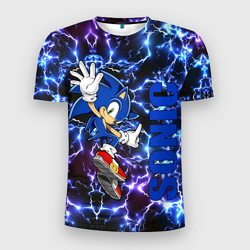 Мужская спорт-футболка Sonic x blue / 3D-принт – фото 1