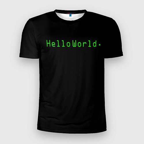 Мужская спорт-футболка Hello world / 3D-принт – фото 1