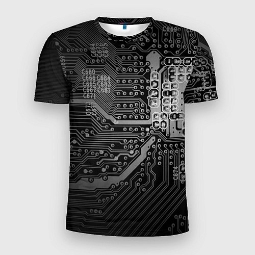 Мужская спорт-футболка Микросхема плата / 3D-принт – фото 1