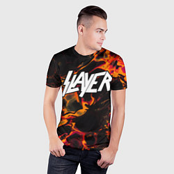 Футболка спортивная мужская Slayer red lava, цвет: 3D-принт — фото 2