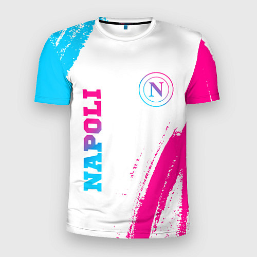 Мужская спорт-футболка Napoli neon gradient style вертикально / 3D-принт – фото 1