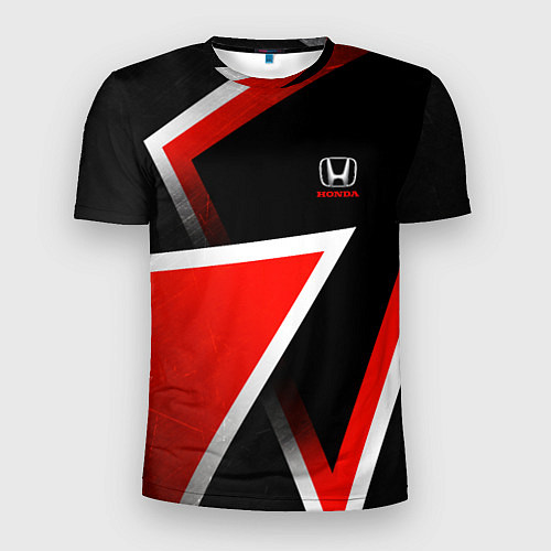 Мужская спорт-футболка Honda - красные треугольники / 3D-принт – фото 1
