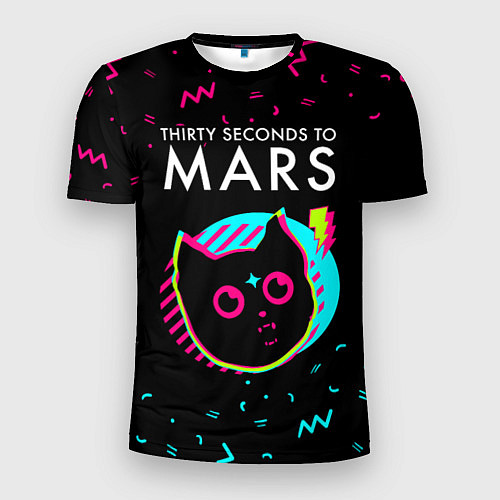 Мужская спорт-футболка Thirty Seconds to Mars - rock star cat / 3D-принт – фото 1