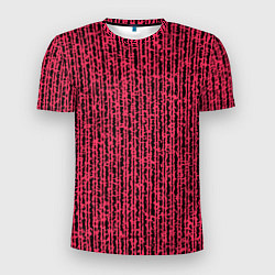 Мужская спорт-футболка Чёрно-розовый абстрактный полосы