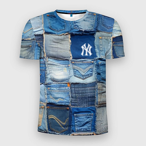 Мужская спорт-футболка Patchwork - New York yankees baseball team / 3D-принт – фото 1