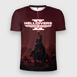 Мужская спорт-футболка Helldivers 2 Адский десантник