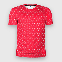 Мужская спорт-футболка Розово-красный со звёздочками