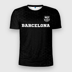 Мужская спорт-футболка Barcelona sport на темном фоне посередине