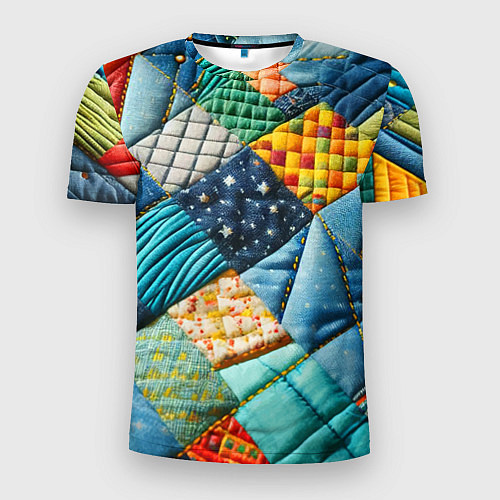 Мужская спорт-футболка Лоскутное одеяло - пэчворк / 3D-принт – фото 1