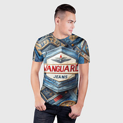 Футболка спортивная мужская Vanguard denim patchwork - ai art, цвет: 3D-принт — фото 2