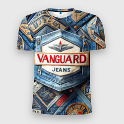 Мужская спорт-футболка Vanguard denim patchwork - ai art