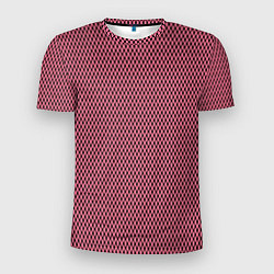 Футболка спортивная мужская Розовый имитация сетки паттерн, цвет: 3D-принт