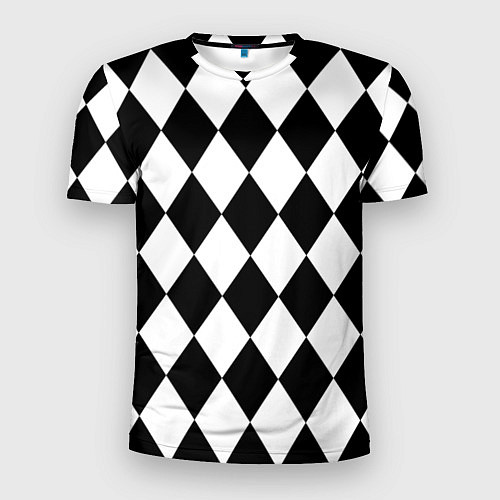 Мужская спорт-футболка Арлекин черно-белый / 3D-принт – фото 1